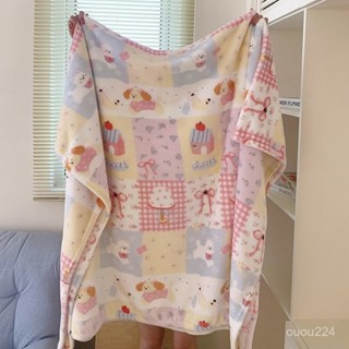 【🔥熱銷】ins少女心多功能牛奶絨蓋毯可愛卡通四季絨毛毯辦公室披肩沙髮毯