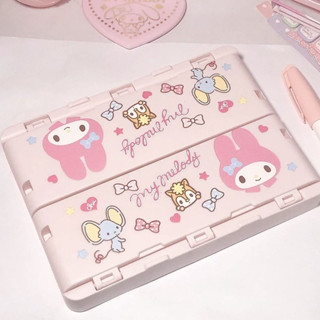 三麗鷗✨三麗鷗玉桂狗美樂蒂庫洛米桌面mini折疊收納盒疊加筐學生手賬收納
