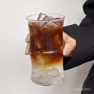 🍁限時下殺🍁曲線玻璃杯 簡約玻璃杯 冰美式拿鐵咖啡杯 飲料杯 牛奶杯 泡茶杯 耐熱杯 水杯 咖啡杯 水杯 玻璃杯 杯 A