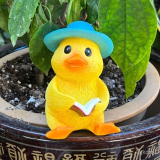 模擬鴨子 花園庭院 創意盆栽裝飾 多肉植物 迷你園藝 園藝植作 微景觀配件 園藝工藝品擺件 微景觀 園藝裝飾品 樹脂擺件
