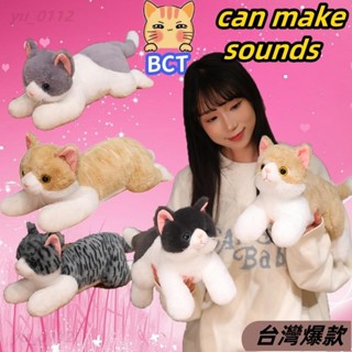 臺灣熱賣❤Bct 貓毛絨玩具可愛做噪音貓抱枕模擬貓音樂貓玩偶軟毛絨動物玩偶沙發靠墊生日禮物聖誕禮物152