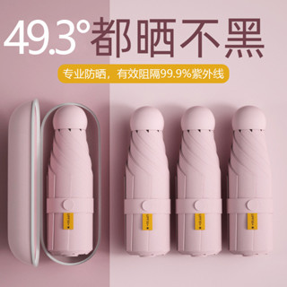 ❄️清涼夏日❄️黑膠防曬傘膠囊折疊傘晴雨傘超輕太陽傘女高級感防紫外線遮陽50+防曬遮陽晴雨兩用傘