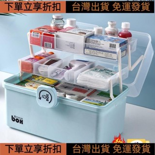 【臺灣出貨】日式醫藥箱3層雙開翻蓋藥盒分層收納家用大容量醫療急救箱醫護箱多層藥品應急收納盒藥品收納箱家庭裝醫藥箱出診工具