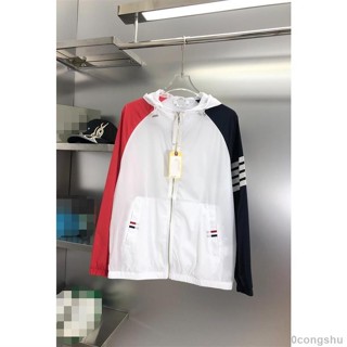 新款高品質防曬衣 外套男 夏男女四槓風衣外套 輕薄涼爽防曬衣 防風外套 拉鏈連帽外套 撞色風衣