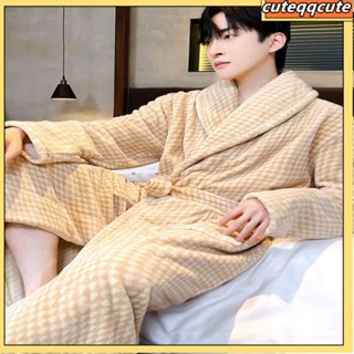 浴袍 睡衣 睡袍 居家服 情侶浴袍 睡袍睡衣 浴衣 舒適好穿 【加厚保暖】睡袍睡衣男秋冬季加厚珊瑚絨大碼外穿浴袍保暖長袖