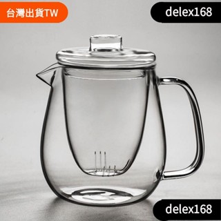 【delex168優選】加厚大企鵝玻璃壺 帶蓋三件杯 透明過濾水壺 花茶壺 功夫茶具