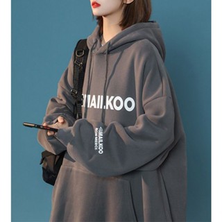 Tianx✨慵懶風bf衛衣女寬鬆大碼微胖mm200斤早春季休閒連帽外套ins秋冬裝