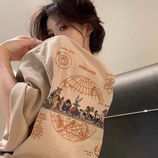 【免運24-H】女裝美式復古短袖T恤女純棉2025夏季新款卡通設計感短袖百搭ins上衣潮
