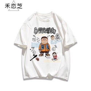 【全場免運】2025新款潮流卡通日係胖虎印夏季新款男女短袖寬鬆純棉T恤上衣服 94BA