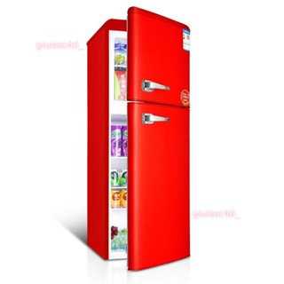 【1351】志高復古冰箱美式家用雙門把手冷藏冷凍電冰箱多彩辦公高階韓式廠家直發，質詢運費