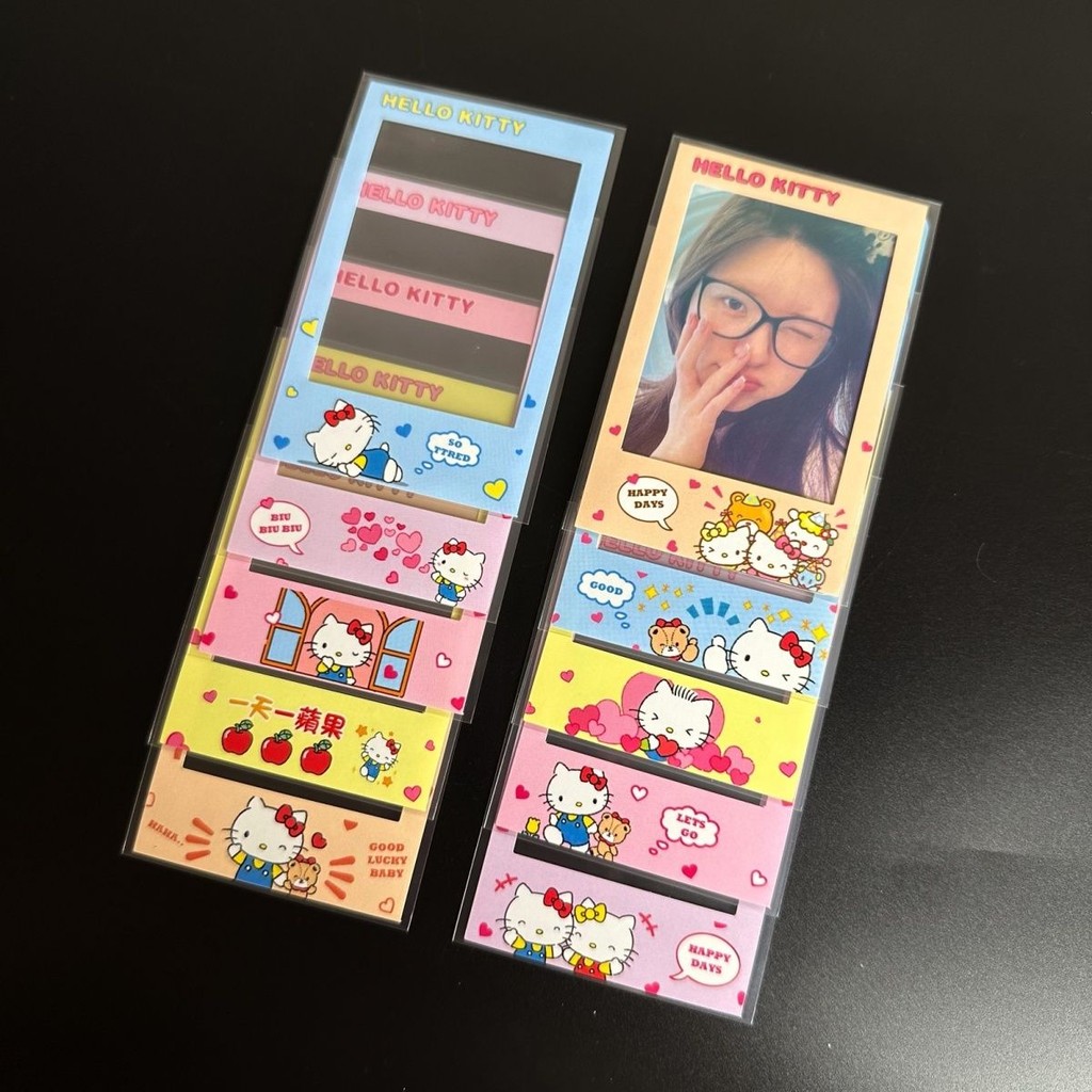 台灣出貨💖【1190人收藏】3寸MINI拍立得相纸凯蒂猫系列花边卡膜 明星爱豆装饰小卡保护套 卡拉貓的小魚鋪