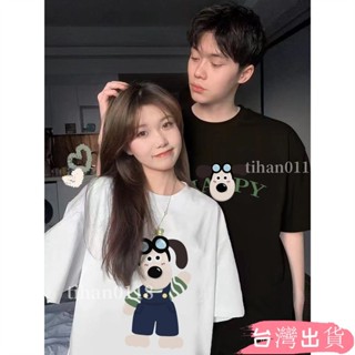 不一樣情侶裝100%純棉T恤女情侶衣服潮牌上衣短袖上衣短袖T恤男生T恤日係卡通上衣夏季上衣tihan0118