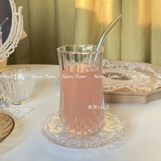 【臺灣出貨】玻璃杯 馬克杯 水杯 網紅ins咖啡廳冷飲冰美式咖啡杯冰拿鐵玻璃杯加厚果汁雞尾酒杯子