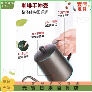 【關注減免20】304不銹鋼手衝咖啡壺細長嘴手衝壺家用滴漏掛耳木把戶外咖啡壺ｍｉｎｇ