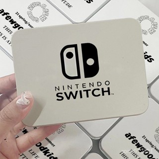 🎠任天堂switch鐵盒 小卡收納鐵盒 可愛整理桌麵收納高顔值ins風圖案 switch遊戲卡帶盒 記憶卡盒 遊戲卡盒