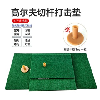 【高爾夫推桿練習器】高爾夫植絨毯打擊墊初學者訓練室內外家庭切桿墊高彈EVA底送TEE 5UXB