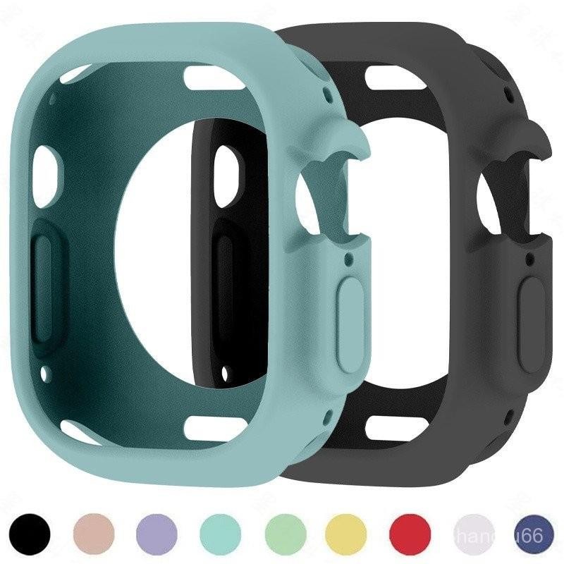 熱門 彩色糖果殻適用於apple watch ultra 49mm 保護殻 蘋果手錶防摔殻