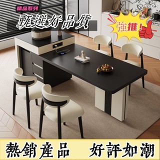 【全臺可上門安裝 宅配到家】簡約巖闆伸縮島臺餐桌家用小戶型現代可折疊多功能巖闆吃飯桌子 LPN2