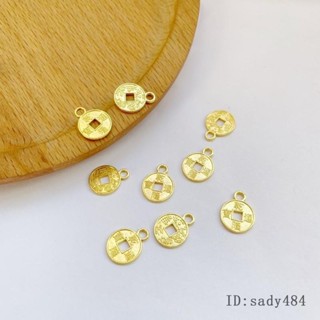 【新品熱銷】合金保色12mm銅錢diy古風髮飾手鍊項鍊耳飾流蘇串珠吊墜材料配件