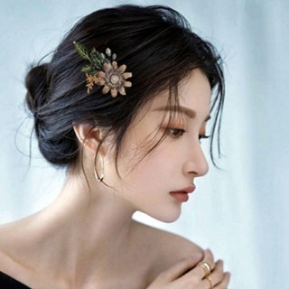 復古髮夾 古裝髮飾 氣質髮夾 髮飾髮夾 中國風髮夾 春夏新款成人女側邊一字鴨嘴夾劉海髮夾古風高貴輕奢精緻手工原創