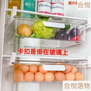 【熱賣】【高透耐用】多功能冰箱收納盒 蔬菜存放盒 保鮮盒 儲物盒 抽屜式裝蛋盒 果蔬盒 懸掛家用收納盒