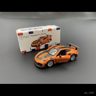 【桃園出貨】【1752人收藏】新品比美高1/64保時捷911GT2RS橙色汽車模型玩具小汽車閤金車膠胎