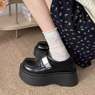 女鞋✨免運 實拍 上新✨ 樂福鞋 小皮鞋 單鞋 學院風鬆糕厚底小皮鞋女新百搭英倫風樂福鞋增高複古單鞋
