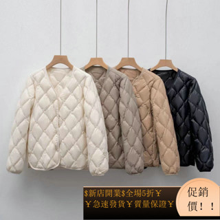 2024冬季新款羽絨服白鴨絨女輕薄V領內穿超輕大衣伴侶 臺灣賣家 臺灣發貨