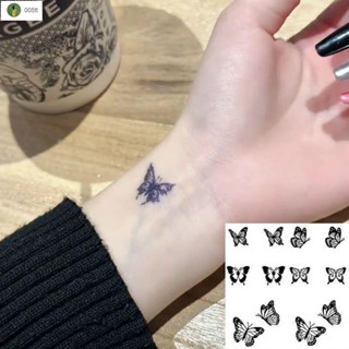 🔥臺灣出貨🔥MIJIU✨【4384人收藏】可愛小蝴蝶手指小圖案草本果汁紋身貼紙防水不反光半永久模擬貼紙