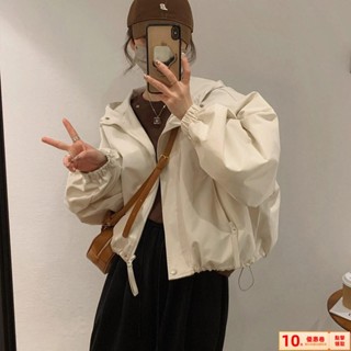 免運出貨💯2025款春季小個子透氣防風防曬短外套 休閒夾克 薄荷短款寬鬆連帽風衣 全網低價