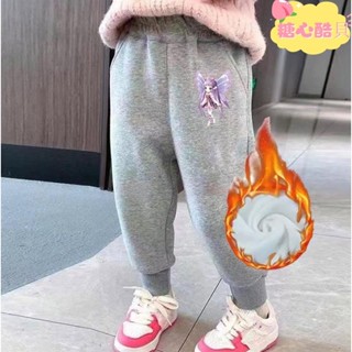 女童加絨褲子秋冬款韓版運動褲女孩休閒長褲星之卡比2025新款兒童時尚衛褲ABOPPP