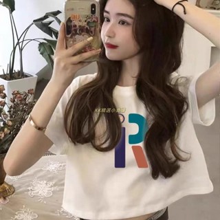 【sunlight推薦】✈短袖T恤女 短版上衣 素T 女裝 美式U領小眾辣妹白色正肩短袖T恤女夏季緊身純欲別緻短版露肚上
