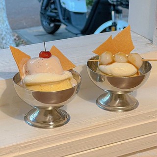 冰淇淋碗 冰淇淋杯 蛋糕杯 杯子蛋糕杯 【1548人收藏】ins工業風不銹鋼雪糕杯復古冰淇淋杯酸奶布丁杯甜品杯矮腳水果碗