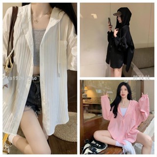 『40-100㎏可穿』上衣胖MM大碼女裝 M-4XL胖MM春夏中長款寬鬆開衫連帽薄款外套遮肚顯瘦長袖防曬衣外套