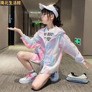 臺灣熱銷 女童防曬衣 120-170新款夏季兒童童裝上衣中大童外套風衣洋氣空調衫 南北生活館