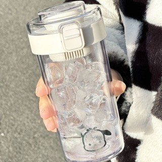 高顔值水杯女生2025新款塑膠ins夏季簡約帶茶隔濾網小眾泡茶杯子 自嘲熊學生水杯女生便攜夏季簡約ins塑膠新款茶水00