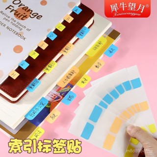 莫蘭迪標簽紙 質索引貼 透明標簽便簽貼紙 活頁本目錄分類貼 記號標記 8XMS
