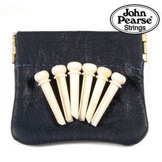 美製 John Pearse 弦釘 駱駝骨 Camel Bone 鑲鮑魚貝 附真皮皮套【黃石樂器】