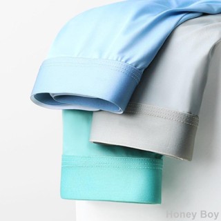 Honey夏季清爽棉內褲*男士冰絲平角內褲 夏季透氣雙層內襯中腰內褲(款式 )