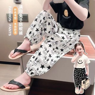 臺灣發貨 女童薄款 夏季防蚊褲 兒童寬松束腳休閑褲 夏季哈倫褲 輕薄洋氣運動褲