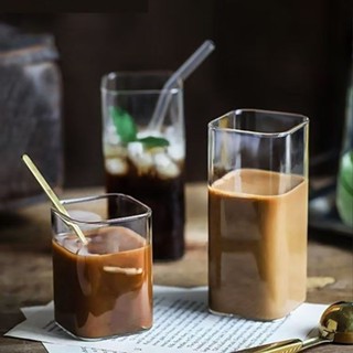 心頭好北歐風玻璃杯家用簡約耐高溫ins風方杯家用水杯飲料杯奶茶咖啡杯