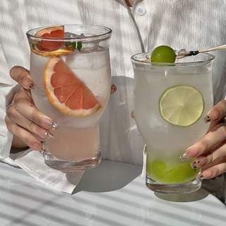 心頭好2衹裝ins風小眾寬口果茶杯玻璃杯子奶茶咖啡飲料果汁杯汽水冷飲杯
