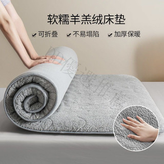 🔥蝦皮代開發票🔥 加厚羊羔絨床墊軟墊傢用床褥子保暖冬季學生宿捨單人租房專用墊被 宿舍墊 露營墊 防滑床墊 絨軟床墊 褥子