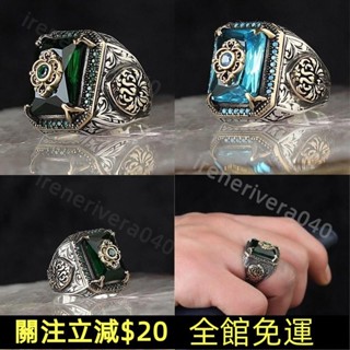 臺灣熱賣✨2025新款複古黑方形寶石戒指ins 小眾 高階朋剋嘻哈個性潮人指環✨免運