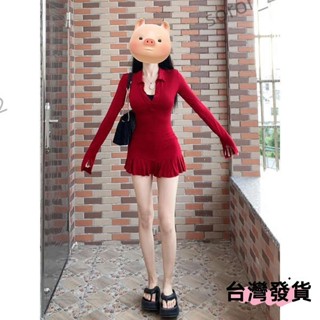 💥【臺灣出貨】連身長裙 甜妹裝 貴婦洋裝 性感洋裝女春季套裝紅色耶誕節穿搭衣服緊身顯瘦辣妹短版包臀裙