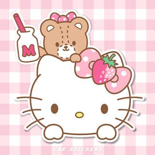 💞千禧百貨生活館💞汽車貼紙 KT貓車貼凱蒂貓KT卡通可愛貼汽車劃痕遮擋電動摩托裝飾貼#汽車百貨