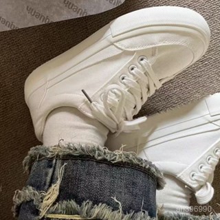 🌸可可裡🌸【3592人收藏】帆布鞋女防滑淺口平底ins女鞋簡約潮女圓頭童鞋百搭厚底校園風潮 6YJX