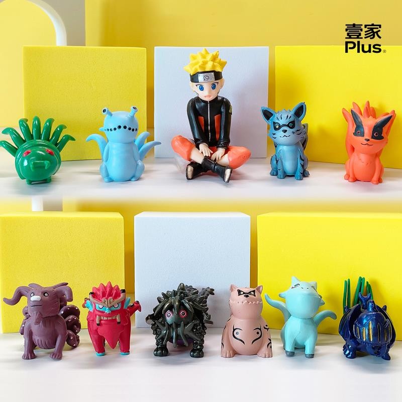 【台灣發貨】11款/套 日本動漫 漩渦鳴人 尾獸 守鶴穆王犀犬九喇嘛Q版公仔人偶模型玩具手辦擺件娃娃 r6g3010
