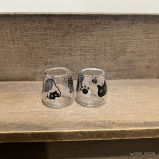 微縮玩具diy娃娃屋手工貓咪馬克杯玻璃杯水杯卡通透明