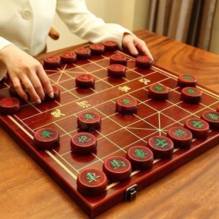 象棋 桌遊 象棋紅木中國象棋高檔實木帶棋盤豪華學生成人大號紅花梨象棋套餐 初學者入門 親子益智遊戲389990